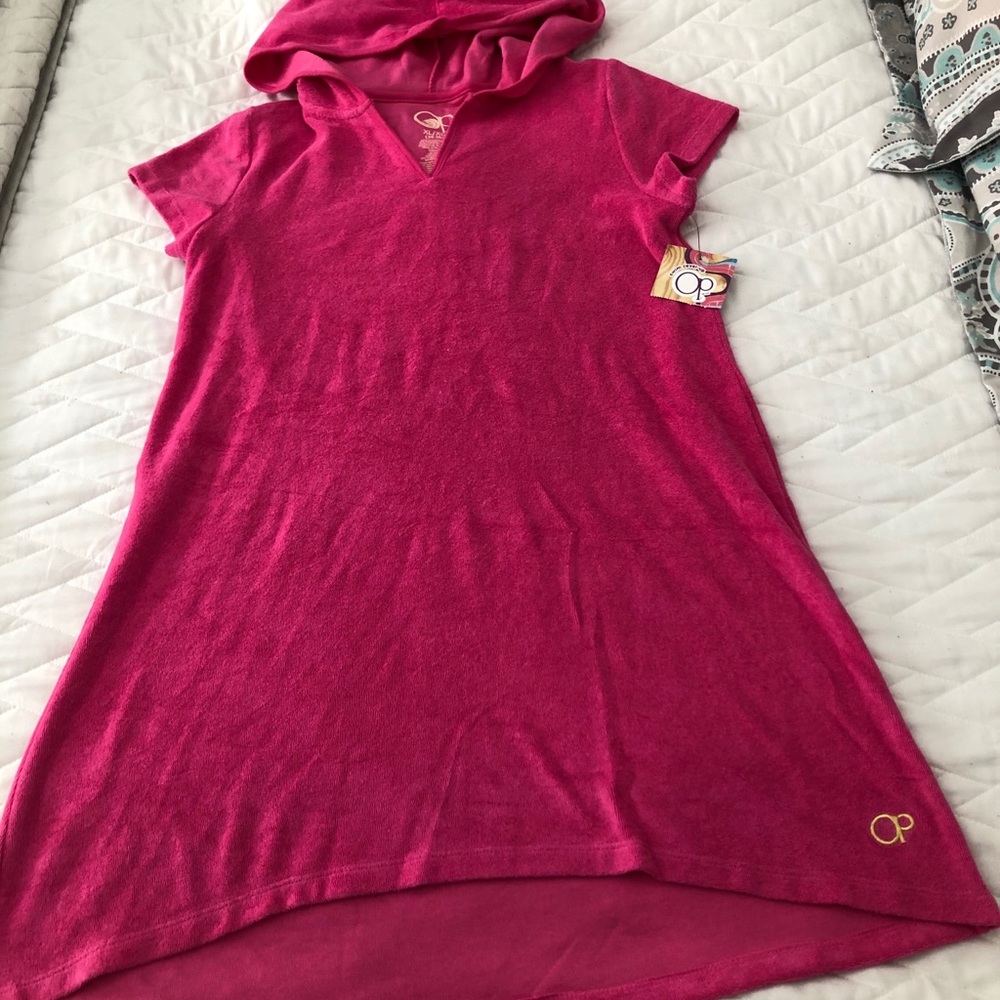NWT-Pink girls xl OP terry cloth coverup